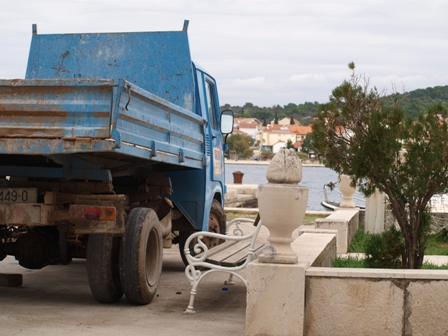 Dumped here every afternoon, leaking oil and diesil on public areas.